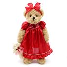 Ursinho de pelúcia fofo, macio e fofo, 41 cm, vermelho