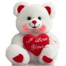 Ursinho de pelúcia HollyHome I Love You com LED de 33 cm para Dia dos Namorados