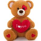 Ursinho de pelúcia MaoGolan I Love You com coração vermelho de 50 cm Ursinho de pelúcia MaoGolan I Love You com coração vermelho de 50 cm