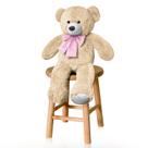 Ursinho De Pelúcia Teddy Bear Com Laço Antialérgico Presente Decoração