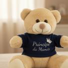 Ursinho Pelúcia Camiseta Príncipe 25cm Antialérgico