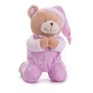 Ursinho Que Reza Oração Anjinho Da Guarda Rosa 24cm 147 - Buba