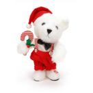 Urso C/Movimento Cachorro Branco e Vermelho 1056076 32cm 1UN