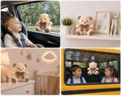 Urso De Pelucia 20cm Com Laco Xadrez Fofo Decoracao Quarto Infantil Bebe Masculino Feminino