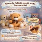 Urso De Pelúcia 20Cm Decoração Infantil Brinquedo Presente Ursinho Macio com Laço
