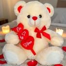 Urso de Pelúcia 3 Corações Eu Te Amo Namorados Amor Ursinho