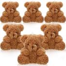 Urso de pelúcia Aoriher Mini de 10 cm com chaveiro, 6 peças, marrom