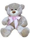 Urso De Pelúcia Avelã Super Macio 50 Cm - Com Laço Colorido, Decoração Quarto Infantil