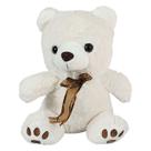 Urso De Pelúcia Bart Com Lacinho 30cms - Branco Urso De Pelúcia Bart Com Lacinho 30cms - Branco