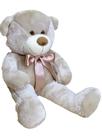 Urso de Pelúcia Baunilha Leo 50 cm com no Laço Antialérgico