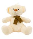 Urso De Pelúcia Branco Sentado Cachecol 40cm JJ1110A-40 - Fofy Toys