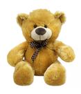 Urso de pelúcia caramelo com laço 29cm - Fofy Toys