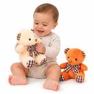 Urso De Pelucia Clássico Com Detalhe Xadrez Brinquedo Decorativo Antialergico Pequeno 20cm
