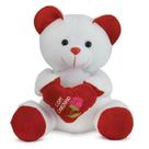 Urso de Pelúcia com Coração Vermelho 25 cm Antialérgico