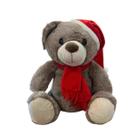 Urso de Pelúcia com Gorro - Cinza - 27cm - 1 unidade - Cromus - Rizzo