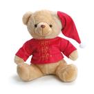 Urso de Pelucia com Gorro e Camiseta Vermelha Escrita Hohoho