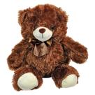 Urso De Pelúcia Com Lacinho 35cms - Marrom Escuro