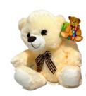 Urso De Pelúcia Com Laço 18cm FC2608 Creme/Bege/Marrom - Fizzy Urso De Pelúcia Com Laço 18cm FC2608 Creme/Bege/Marrom - Fizzy