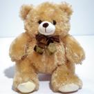 Urso de Pelúcia Com Laço 35cm Ursinho Teddy Bebê Nicho Lindo Cor:Doce de Leite
