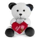 Urso de Pelúcia Eu Te Amo Preto e Branco 20 cm Antialérgico