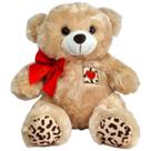 Urso de Pelúcia Grande 35cm Com Coração e Laço Lindo Amor