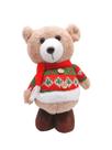 Urso De Pelúcia Natalino 40cm Enfeite Boneco Natal Cachecol