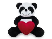 Urso de Pelúcia Panda Coração 20cm Anti-alérgico