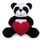 Urso De Pelúcia Panda Coração 25cm Anti-alérgico