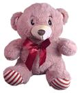 Urso De Pelúcia Safari Com Laço Vermelho 25Cms - Roxo Urso De Pelúcia Safari Com Laço Vermelho 25Cms - Roxo