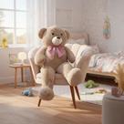 Urso De Pelucia Teddy Gigante Laço Removível Hipoalergênico Urso De Pelucia Teddy Gigante Laço Removível Hipoalergênico