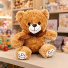 Urso de Pelúcia Toninho com Laço 25cms Cor:Marrom Claro