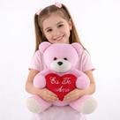 Urso Grande com Coração Bordado 30cm Urso Ted Infantil Decoração Presente