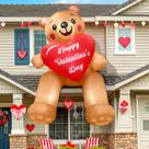Urso inflável AerWo de 2,4 m para o Dia dos Namorados com luzes LED Urso inflável AerWo de 2,4 m para o Dia dos Namorados com luzes LED