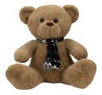 Urso Marrom Sentado Cachecol 38cm - Pelúcia