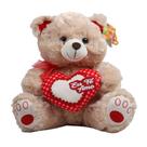 Urso Pelúcia 31cm Sentado Coração Eu Te Amo FE7302