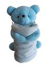 Urso pelúcia azul com manta