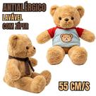 Urso Pelúcia Gigante 55cm Lavável c/ Zíper Roupa ou Gravata
