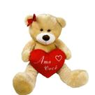 Urso Pelúcia Sentado 28cm com Coração Amo Você Presente Fofo Romântico Apaixonado Urso Pelúcia Sentado 28cm com Coração Amo Você Presente Fofo Romântico Apaixonado