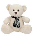 Urso Pelúcia Sentado Cachecol 23cm - Decoração Quarto Bebe