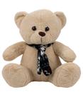 Urso Pelúcia Sentado Cachecol 23cm - Decoração Quarto Bebe - FOFFYLANDIA