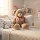 Urso Pelúcia Teddy Pequeno Hipoalergênico Macio Laço Removível