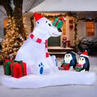 Urso polar de Natal inflável e pinguins 180 cm com LEDs Joiedomi Urso polar de Natal inflável e pinguins 180 cm com LEDs Joiedomi