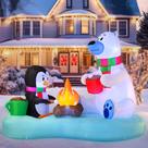 Urso Polar e Pinguim Infláveis Joiedomi de Natal de 6 pés com LEDs