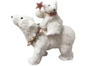 Urso Polar Natal com Filhote 29,5x12x27,5cm Branco e Rosa