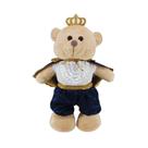 Urso Soft Pequeno em Pé Capa Marinho com Coroa - Mury baby