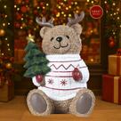 Urso suéter branco e vermelho - 30cm