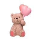 Urso Ursinho Decorativo Resina Com Balões Coração Wolff