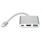 usb tipo c macho para hdmi/usb/usb-c - femea 3 em 1