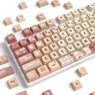 Ussixchare 133 Teclas PBT Keycaps Perfil XDA Keycaps Sublimação por Transferência Personalizadas para Switches MX Teclados Mecânicos Gamer 60% 75% 100% (Caramelo Urso)