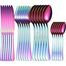 Utensílio De Cozinha Jogo De Talheres Premium Kit 24 Peças Aço Inox Mesa De Jantar Pacote